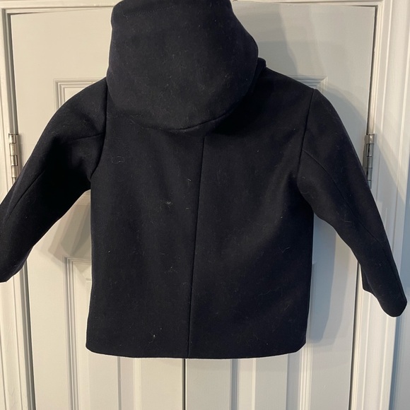 Jacadi Navy Pea Coat with Hood and Timeless Design - Picture 3 of 4